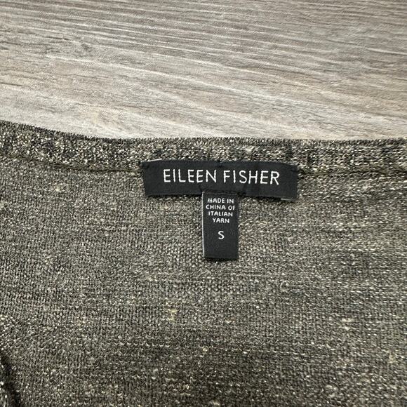 Eileen Fisher Metallic Gold Shimmer Womens S Linen Blend Summer Jazzy Tank Top - Picture 4 of 10